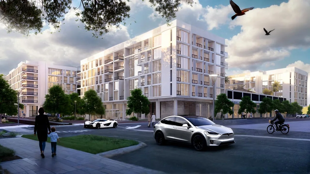 Al Siyabi illustration of apartment buildings in Hay Al Wafaa