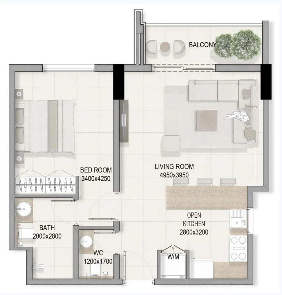 A1 · One bedroom — Sky Park